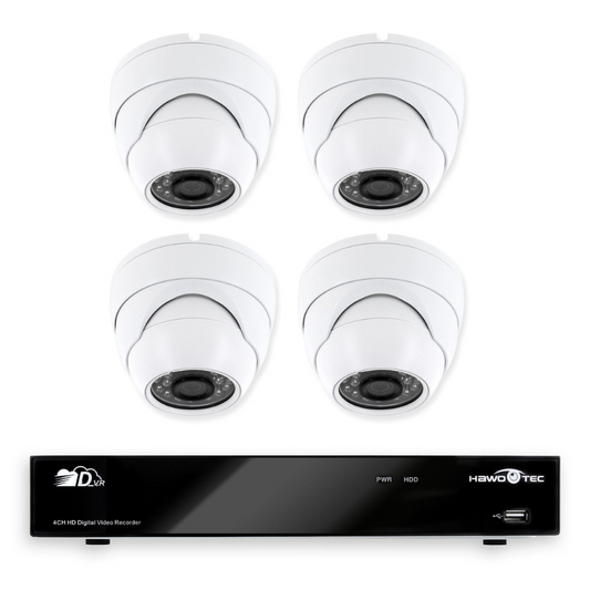 Système de surveillance P2P Full HD AHD 4 canaux en temps réel 1080p 2 mégapixels 4 x caméra dôme HD
